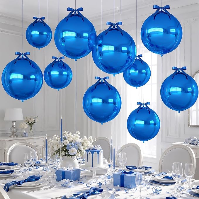 Dark Blue Round Foil Balloons - Image 4
