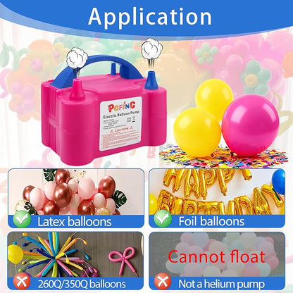 PCFING Balloon Pump Electric, Portable Balloons Inflator Blower Machine - Image 3