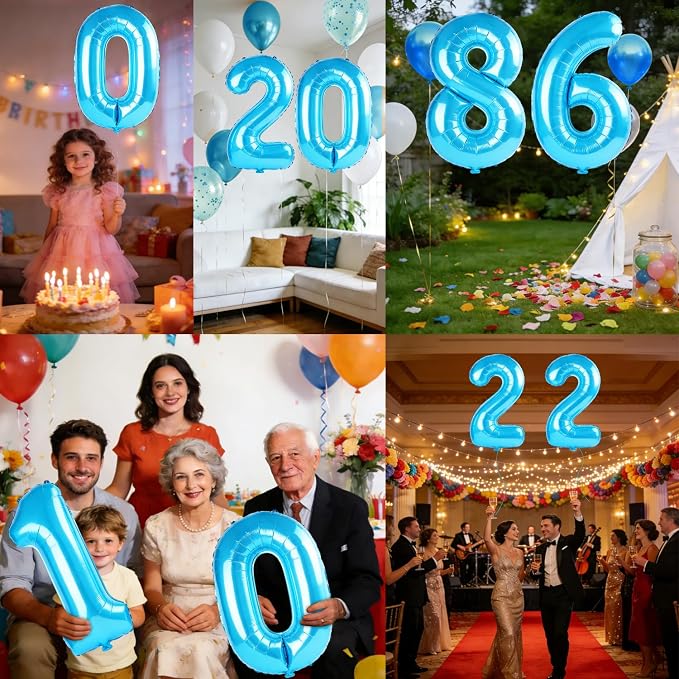 40 Inch Number 86 Balloons for 86th Birthday Party Decorations, 0-100 Jewelry - Image 7