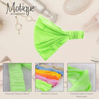 Motique Accessories Neon Green Wide Cotton Head Band Solid Boho Yoga Style Soft Hairband