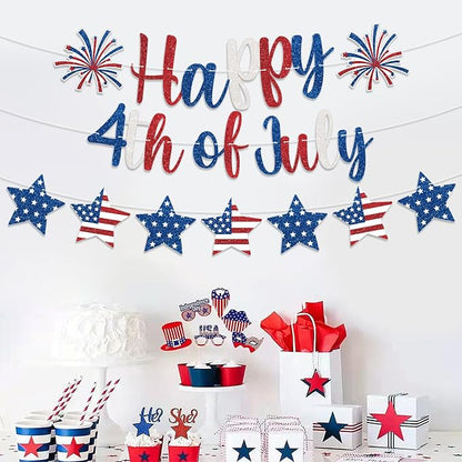Happy 4th of July Banner Patriotic Decorations, Fourth of July Banner Hanging - Image 4