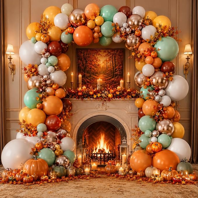 124pcs Fall Balloon Arch Kit, Thanksgiving Garland - Image 8