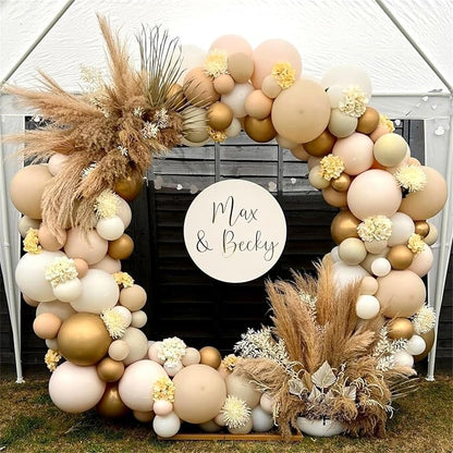 Beige White Gold Balloons, Neutral Cream Ivory Double Stuffed Nude Gold Balloons - Image 6