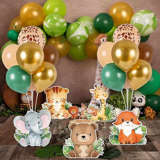 12 Sets Baby Shower Jungle Animals Balloon Stand Kit Safari Baby Shower - Image 2