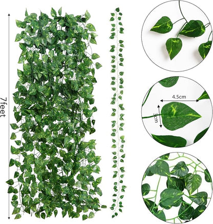 CEWOR 36 Pack 252ft Artificial Ivy Greenery Garland, Fake Vines Hanging Plants - Image 2