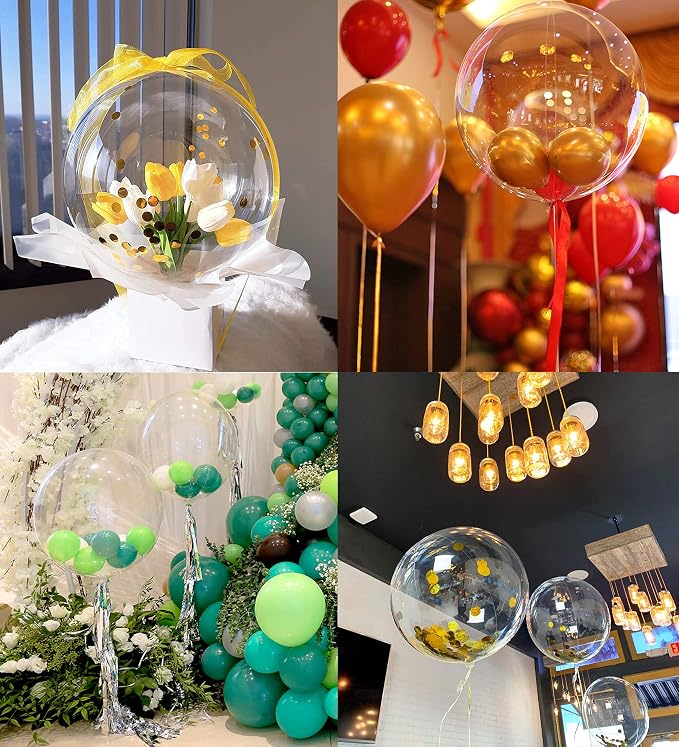 20 Inch Bobo Balloons, Large Bubble Balloons | Transparent Bubble Balloon - Image 3