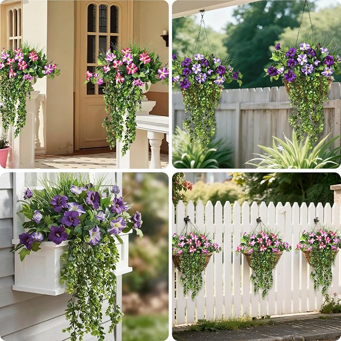 4Pcs Fake Hanging Plants 2.7FT Fake Plants Fake Vines Greenery | UV Resistant - Image 6