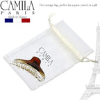 Camila Paris CP2380 French Hair Clip for Women, Medium Narrow, Brown / Cristal, Girls Hair Claw Clips Jaw Fashion Durable Styling Hair Accessories for Women, Strong Hold No Slip Grip, Made in France
