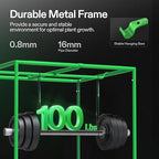 VIVOSUN S336 3x3 Grow Tent, 36"x36"x72" High Reflective Mylar with Observation Window and Floor Tray for Hydroponics Indoor Plant for VS2000/VS3000