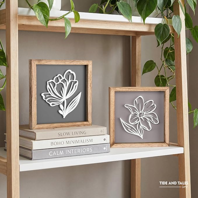 Tide and Tales 3D Botanical Floral Wall Art Ready-to-Hang Lightweight Boho Decor - Image 6