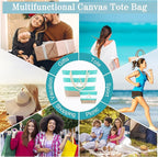 YOOLIFE Beach Bags for Women - Travel Canvas Beach Tote, Pool Waterproof Bag, Travel Essentials, Gifts for Women Birthday