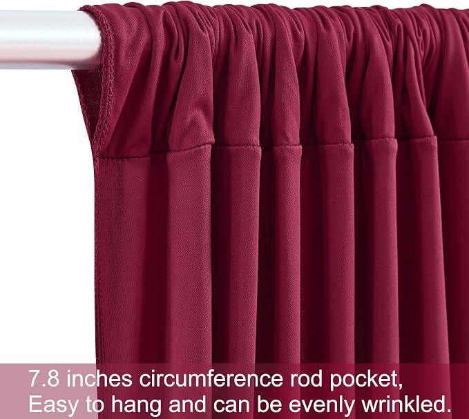 8 Panels Burgundy Backdrop Curtains - Image 6