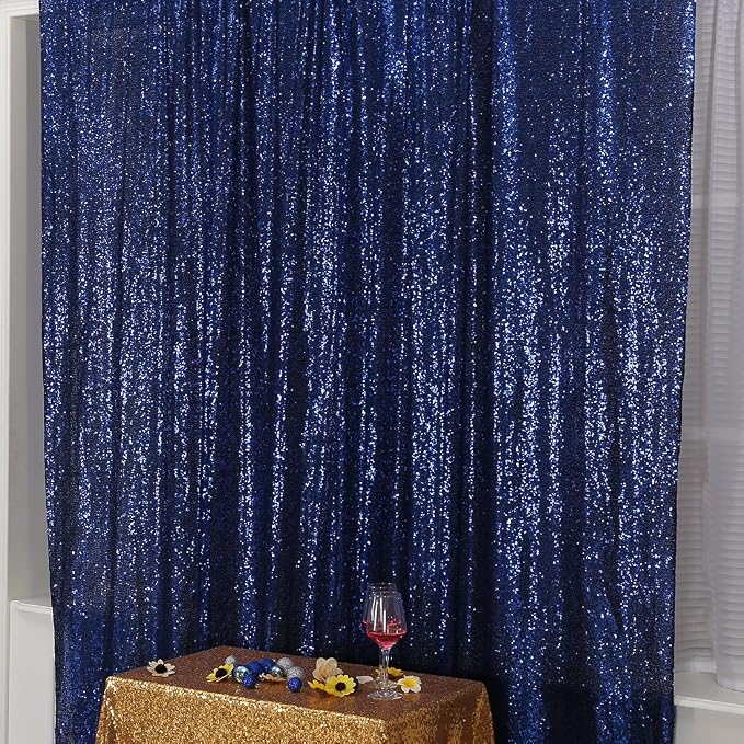Poise3EHome Blue Sequin Backdrop, 10FT x 10FT Sequin Photography Backdrop - Image 5