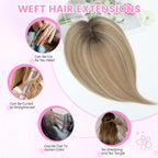 YAMI Hair Toppers for Women Fluffy Human Hair Topper 10inch Handmade Swiss Base Hairpieces 360° Cover Hairloss (Honey Blonde with Dark Brown Root)