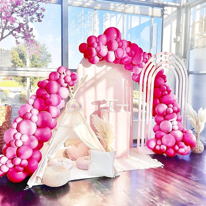 200 Pieces Hot Pink Balloons Different Sizes Hot Pink Magenta Balloon Garland - Image 5