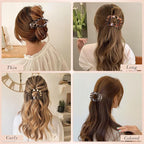 Obeoby 8 Pcs Flat Claw Clips for Women, 2 Types French Flat Hair Clips Hair Accessories Barrettes Large Medium (Tortoiseshell)