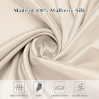 2 Pack Satin Pillowcase with Hidden Zipper, Adjustable Satin Eye Mask for Sleeping and Satin Volume Scrunchie for Hair and Skin, Standard Size(Champagne,Classic Style)