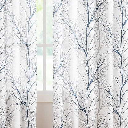 FMFUNCTEX Blue White Curtains 50" X 45" - Image 4