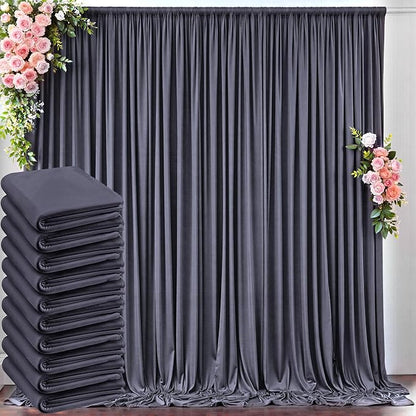 50 ft x 10 ft Wrinkle Free Charcoal Backdrop Curtain by Outpain