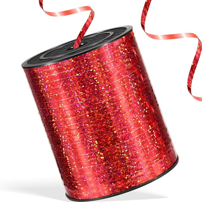 600 Yards Shiny Red Curling Ribbon 1/5‘’ Shiny Red Balloon String by Unknown