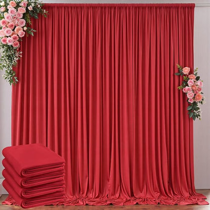10 ft x 20 ft Wrinkle Free Red Backdrop Curtain by Outpain