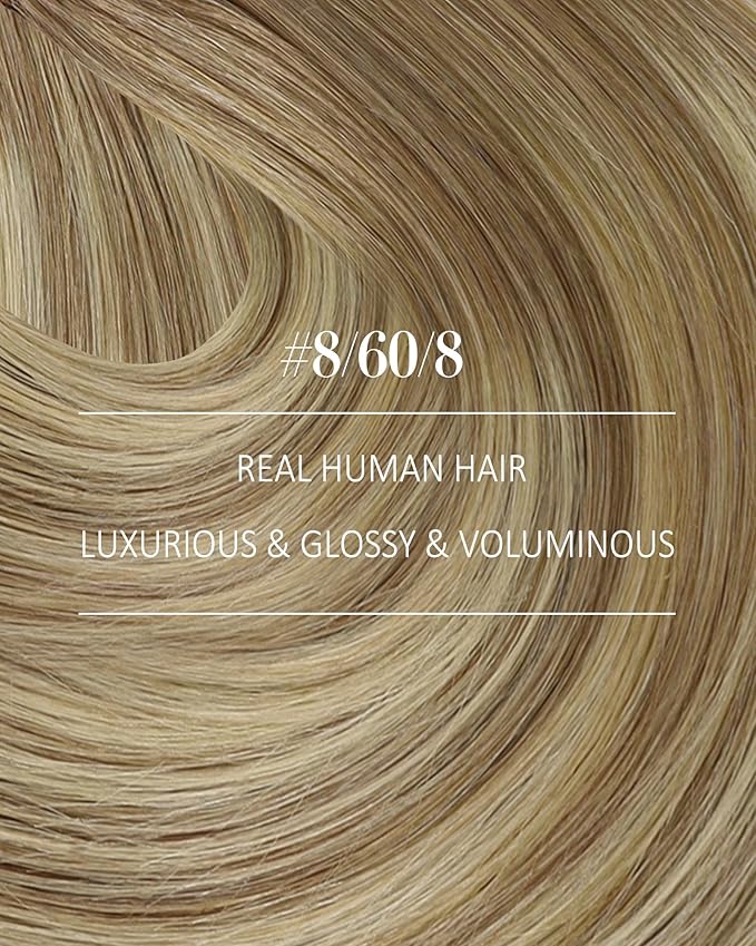 YoungSee Balayage Clip in Human Hair Extensions Light Brown Mix Blonde Balayage Straight Clip on Hair Extensions for Women Light Brown Real Human Hair Extension Clip ins 120G 14In 7Pcs