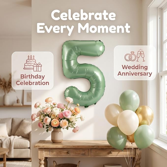 YPSelected 32 Inch Large Foil Helium Number Balloon Birthday Wedding Party 0-9 - Image 5