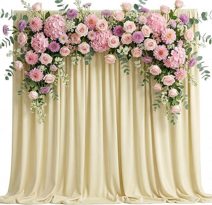 Beige Backdrop Curtain for Wedding Parties Backdrop Drapes 10x10FT | Wrinkle by Wokceer