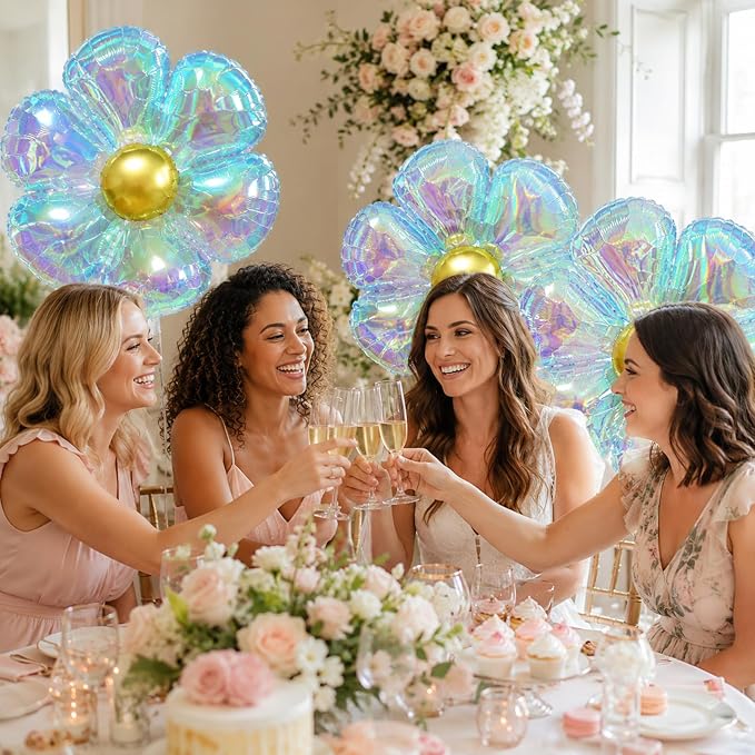 Iridescent Daisy Balloons, Baby Shower, Bridal Shower and Spring Party - Image 6