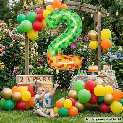 40 Inch Pixelated Number 2 Foil Balloon - Image 5