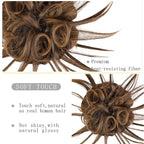 HMD Tousled Updo Messy Bun Hair Piece Hair Extension Ponytail With Elastic Rubber Band Updo Bun Synthetic Hairpieces for Women