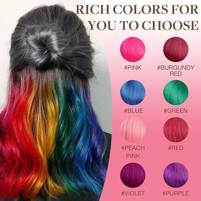 GOO GOO Tape in Hair Extensions Human Hair, Peach Pink, 18inch 25g 10pcs, Colored Tape ins Human Hair Extensions, Silky&Soft Invisible Tape Ins, Hair Highlighted for Party