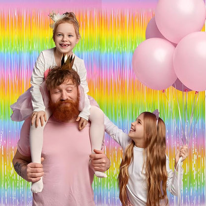Gradient Pastel Foil Fringe Curtain - Image 4