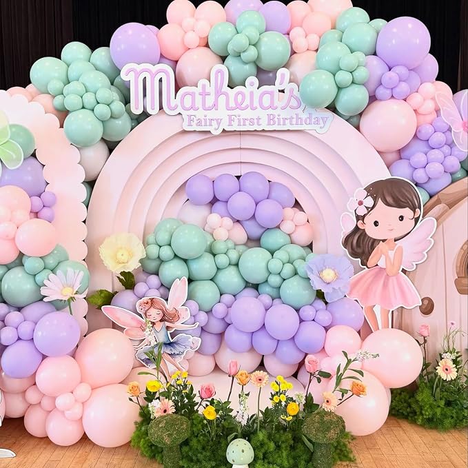 Sage Green Purple Pink Balloons 12 Inch Fairy Wildflower Spring Sage Dusty - Image 6