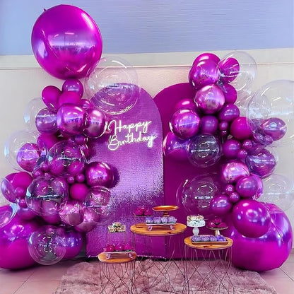 HILAVO 12PCS Hot Pink Round Foil Balloons - Image 7