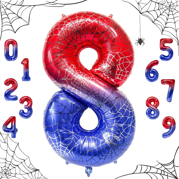 40 Inch Spider Number 8 Foil Balloons by TNCDJKPA