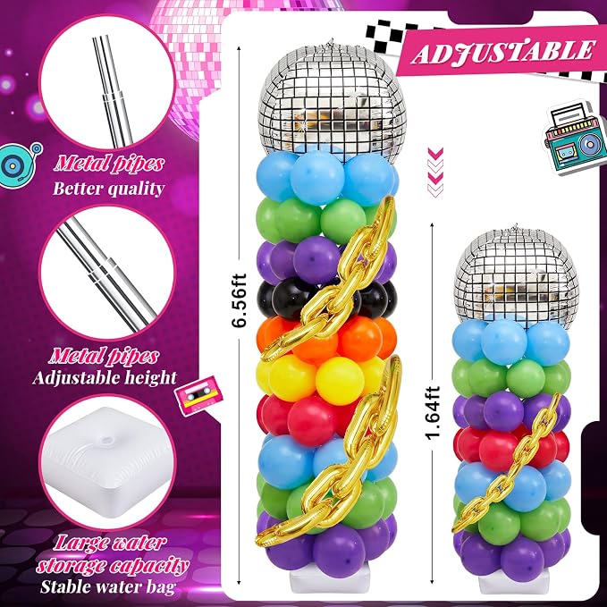 Gejoy 2 Set 80s 90s Balloon Column Stand Kit - Image 3
