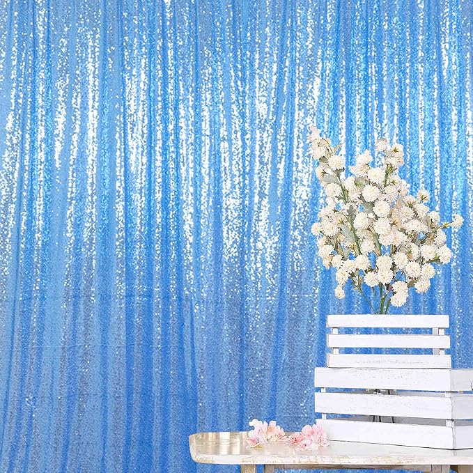 ShinyBeauty Baby Blue Sequin Backdrop 10FTx10FT by ShinyBeauty