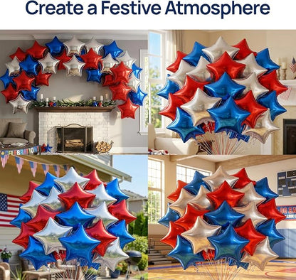 Dream Decor Patriotic Star Balloons 30 Pack – 18 Inch Red, Memorial Day - Image 5