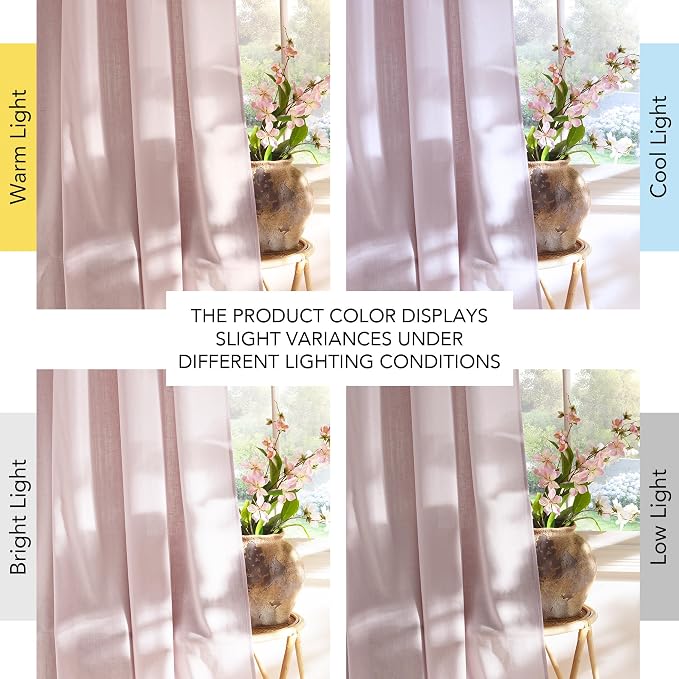 NICETOWN Linen Blush Pink Curtains - Image 7