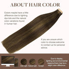 GOO GOO Tape in Hair Extensions Human Hair, 2C/4E/6C Brown Sugar Swirl Highlights, 12inch 40g 20pcs, Skin Weft Seamless Invisible, Silky Straight with Thick Ends, Remy Human Hair