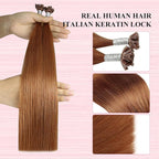 YoungSee U Tip Hair Extensions Human Hair Copper Utip Hair Extensions for Long Hair Copper 22In 50s/50G