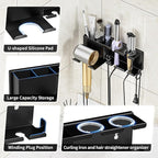 Hair Dryer Holder, Hair Tool Organizer, Blow Dryer Hanger Wall Mount for Dryer Hook, Bathroom Space-Saving Blow Dryer Organizer, Curling Irons Storage Wall Mounted