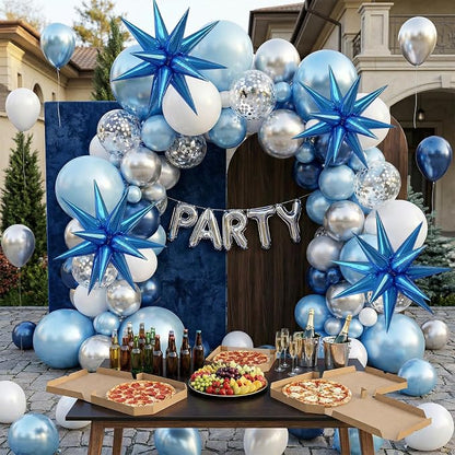 22/27 Inch Blue Star Balloons, Cone Spike Balloon, Aluminum Foil Balloon - Image 5