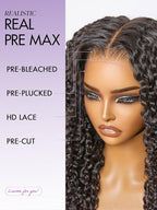 LUVME HAIR 7x6 HD Lace All-Day Comfort Burmese Messy Curly Wig PartingMax Lace Wigs Lace Front Wigs Human Hair Pre Cut Plucked Lace Frontal Glueless 26 Inches Natural Black Color