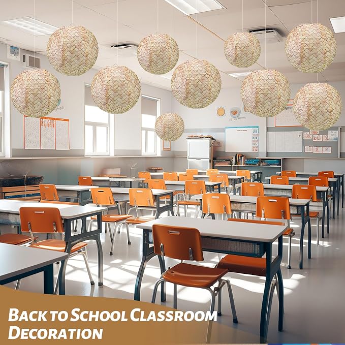 12 Pcs 10 Inch Hanging Paper Lanterns Party Decorations Pastel Classroom Decor - Image 5