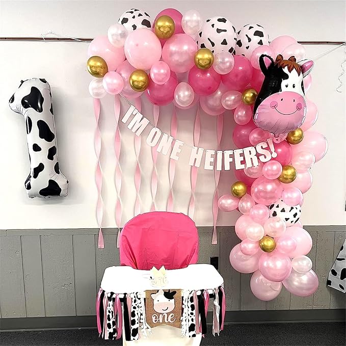 Isndare Cow Print Number 1 Balloon, 40 Inch, Self Sealing, Birthday Decoration - Image 4