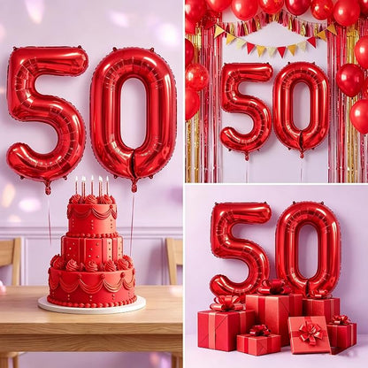 Number Balloons Red Party Balloon - Image 7