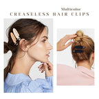 10 Pcs Creaseless No Crease No Bend Flat Hair Clips For Styling Non Slip Makeup Clips For Women Salon Hairstyle,Matte Black Brown Beige