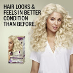 Schwarzkopf Keratin Blonde Hair Dye, 001 High Lift Platinum Blonde, Professional Quality Permanent Hair Color, Bond Enforcing System, Pre-Color Serum & Purple Conditioner Included